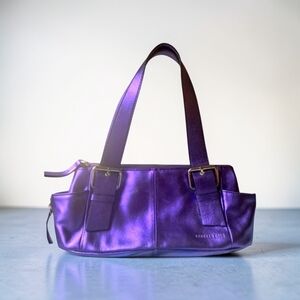 Kenneth Cole New York  Purple Metallic Leather Handbag-STUNNER💜  ***RARE***